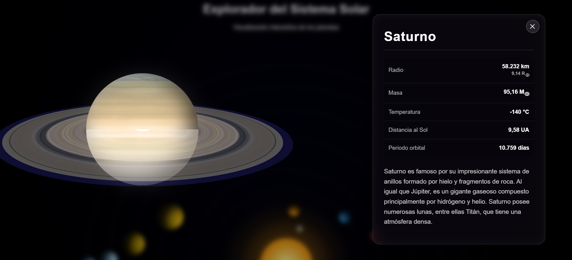 Sistema Solar Saturno
